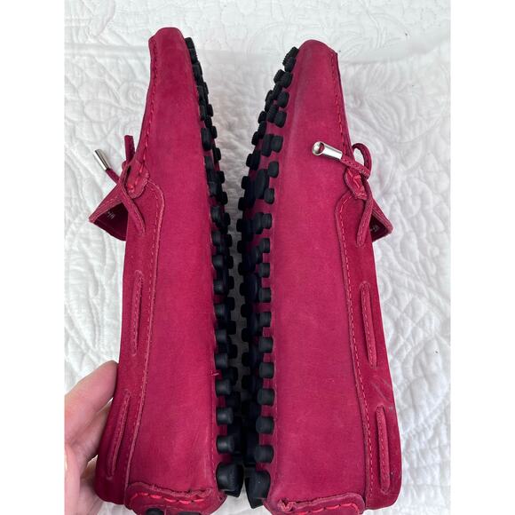Mercanti Fiorentini Women's Size 7.5 Red Suede Driving Moc Slip On Casual Loafer - Picture 5 of 10
